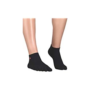 Toesox mit geschlossenen Zehen, knöchelhoch L schwarz