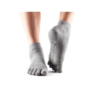 Toesox mit geschlossenen Zehen, knöchelhoch L grau