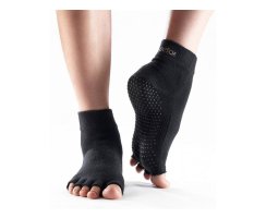 Toesox mit offenen Zehen, knöchelhoch M schwarz