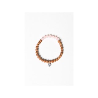 Armband Rudraksamen mit Edelstein Rosenquarz