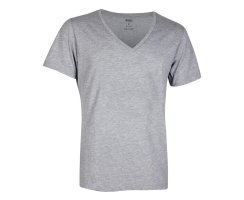T Shirt mit V Ausschnitt grau