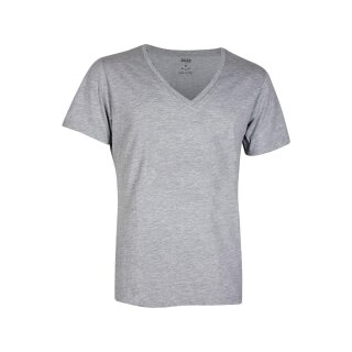 T Shirt mit V Ausschnitt grau L