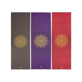 Yogamatte mit goldenem Mandala grau/braun