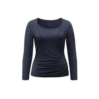 Curare Wrap Shirt Große Größen 46/48 midnight-blue