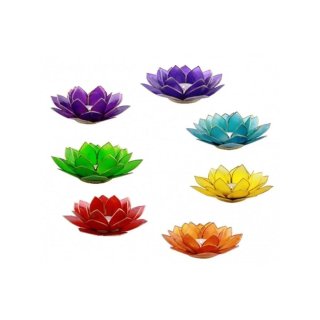 Lotus Teelichthalter Chakra silber