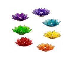 Lotus Teelichthalter Chakra silber