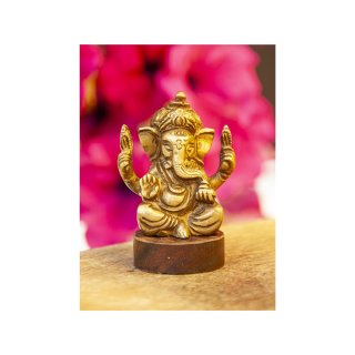 Ganesha, vierarmig auf Holz