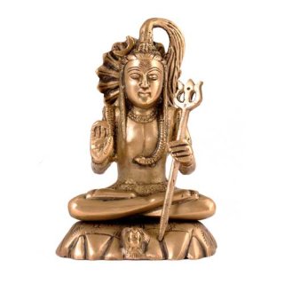 Shiva 16cm sitzend mit Dreizack