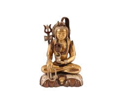 Shiva sitzend dreifarbig 25cm
