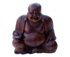 Happy Buddha Holz rotbraun