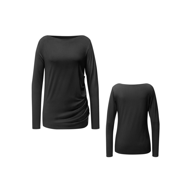 CURARE Yogawear Yoga-Langarm-Shirt 'Flow' in Schwarz