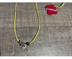 Seidenstrang gelb mit silbernem Lotus