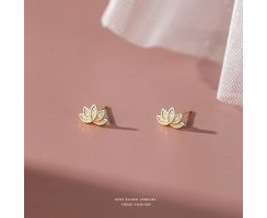 Lotus Ohrring 925 Silber vergoldet