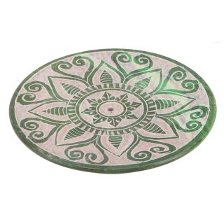 Räucherstäbchenhalter Mandala 7,5cm grün