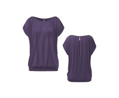 Curare Top crinkled shoulder M dark violett