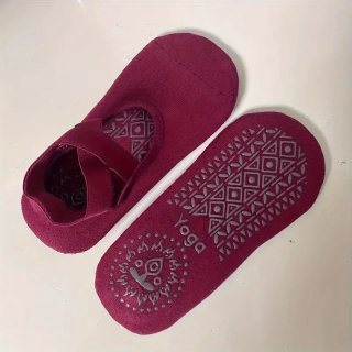 Yogssocken Einheitsgröße geschlossene Kappe burgund