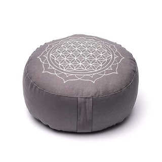 Meditationskissen, Blume des Lebens mandala grau