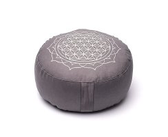 Meditationskissen, Blume des Lebens mandala grau