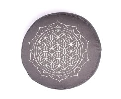 Meditationskissen, Blume des Lebens mandala grau