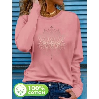 Langarm T-Shirt rosa mit Lotus