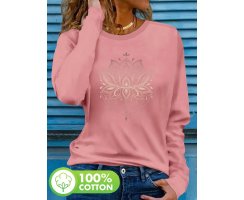 Langarm T-Shirt rosa mit Lotus M