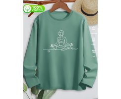 Langarm T-Shirt meditierende Yogini