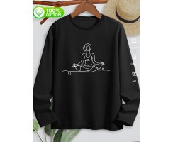 Langarm T-Shirt meditierende Yogini