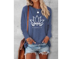 Langarm T-Shirt mit Lotus blau