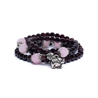 Armband roter Granat mit Ganesha