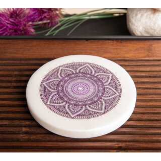 Räucherstäbchenhalter weißer Marmor mit Blütenmandala