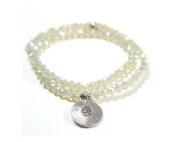 Armband Kristallarmband doppelt mit Silber Om opal