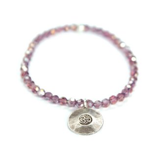 Armband Kristallarmband mit Silber Om rosa
