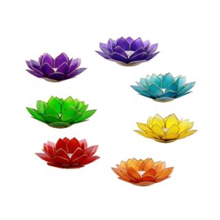 Lotus Teelichthalter Chakra gold