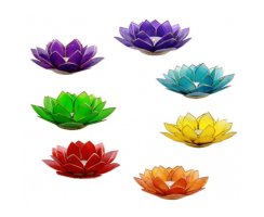 Lotus Teelichthalter Chakra gold