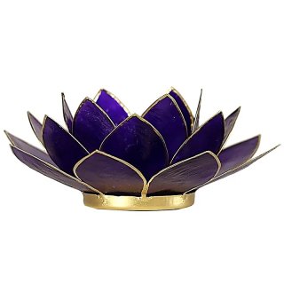 Lotus Teelichthalter Chakra gold lila