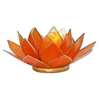 Lotus Teelichthalter Chakra gold orange