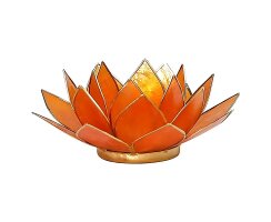 Lotus Teelichthalter Chakra gold orange