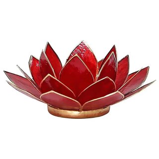 Lotus Teelichthalter Chakra gold rot