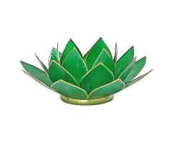 LotusTeelichthalter Chakra gold grün