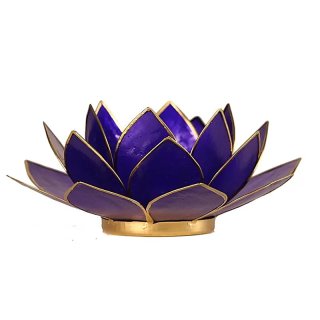 Lotus Teelichthalter Chakra gold indigo
