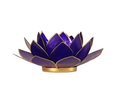 Lotus Teelichthalter Chakra gold indigo