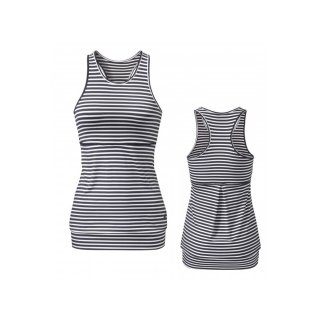 Curare Top mit Kellerfalte stripes M